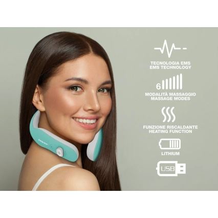 Beper - Nabíjací EMS masážny prístroj na krk 5V/900 mAh mintová