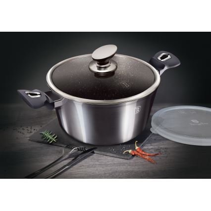 BerlingerHaus - Kastról s mramorovým povrchom + pokrievka 28 cm čierna