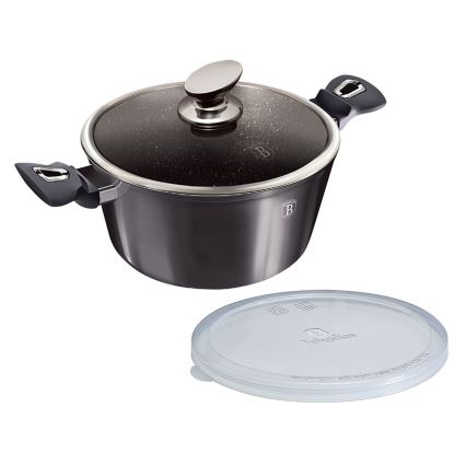 BerlingerHaus - Kastról s mramorovým povrchom + pokrievka 28 cm čierna