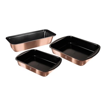 BerlingerHaus - Sada foriem na pečenie s titánovým povrchom 3 ks rose gold