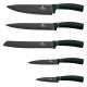 BerlingerHaus - Sada nerezových nožov s magnetickým stojanom 6 ks zelená/čierna