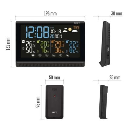 Bezdrôtová meteostanica 5V/3xAAA + 2xAAA