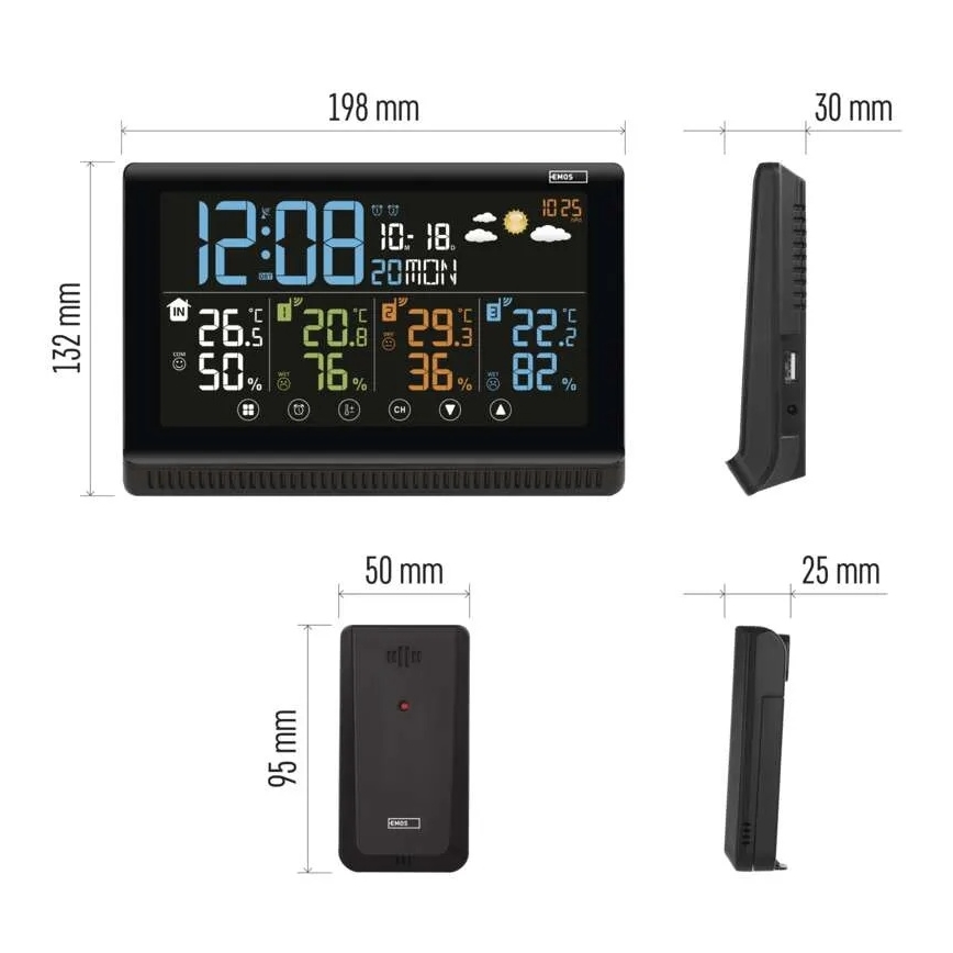 Bezdrôtová meteostanica 5V/3xAAA + 2xAAA