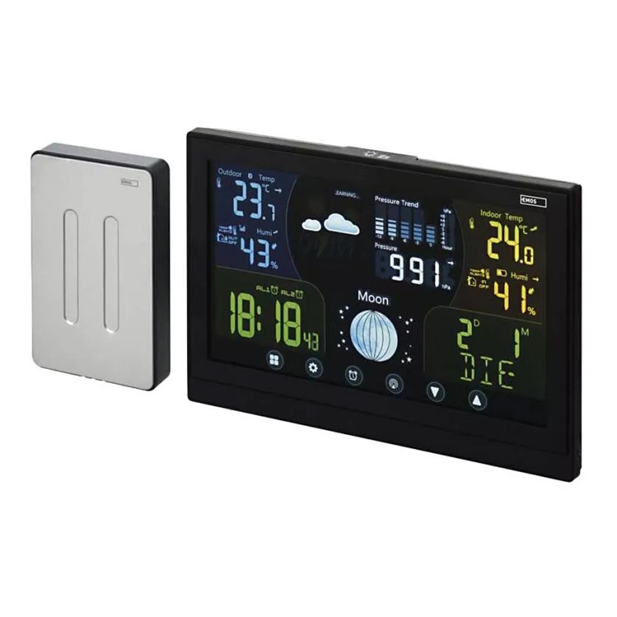 Bezdrôtová meteostanica s budíkom 3xAAA/5V + 2xAAA čierna