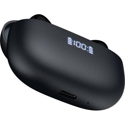 Bezdrôtové slúchadlá s ANC+ENC 300 mAh + 2x 40 mAh čierne