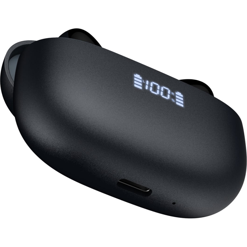 Bezdrôtové slúchadlá s ANC+ENC 300 mAh + 2x 40 mAh čierne