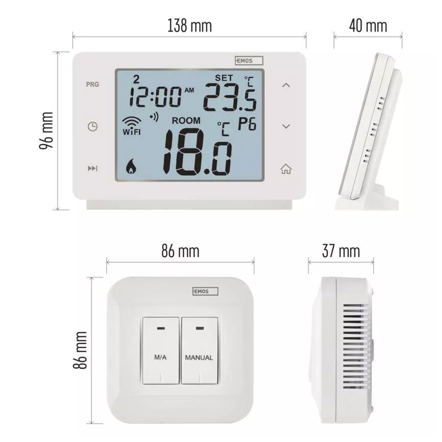 Bezdrôtový digitálny termostat GoSmart 230V/16A Wi-FI Tuya