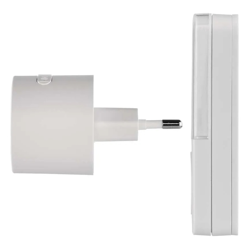 Bezdrôtový zvonček do zásuvky 230V + 1xCR2032 biely