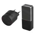 Bezdrôtový zvonček do zásuvky 230V + 1xCR2032 čierna