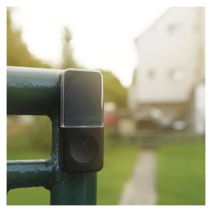 Bezdrôtový zvonček do zásuvky 230V + 1xCR2032 čierna