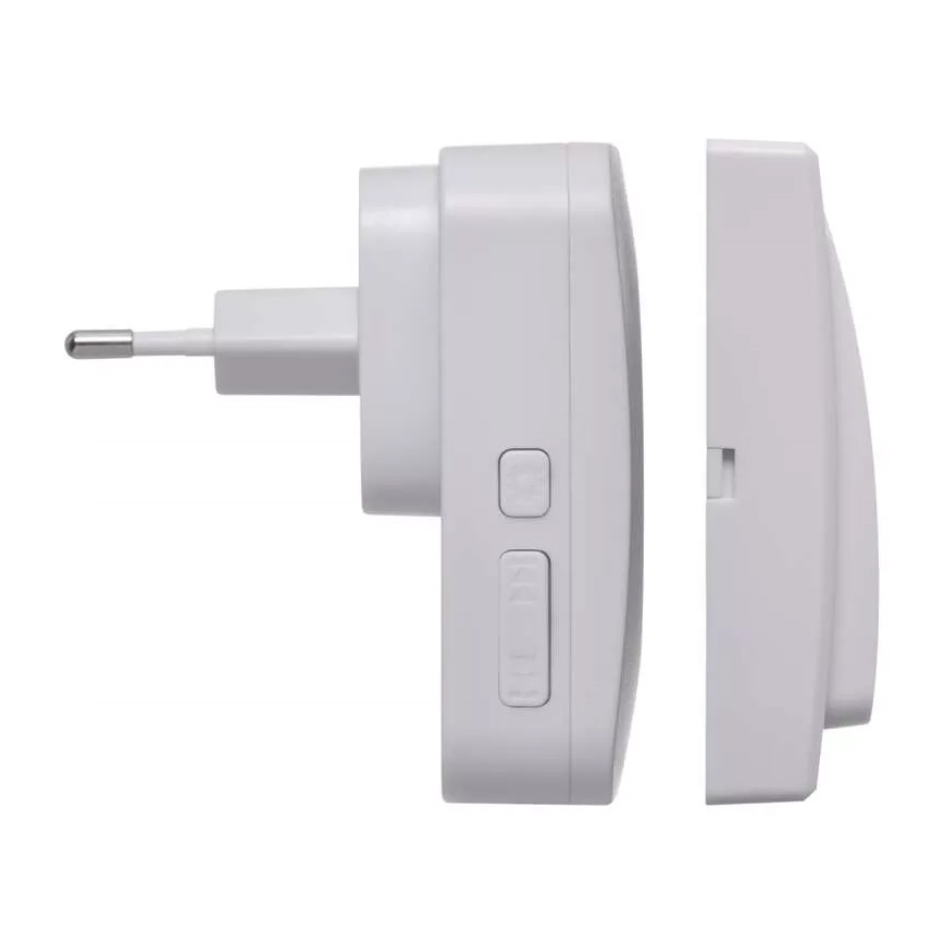 Bezdrôtový zvonček do zásuvky 230V IP44 biela
