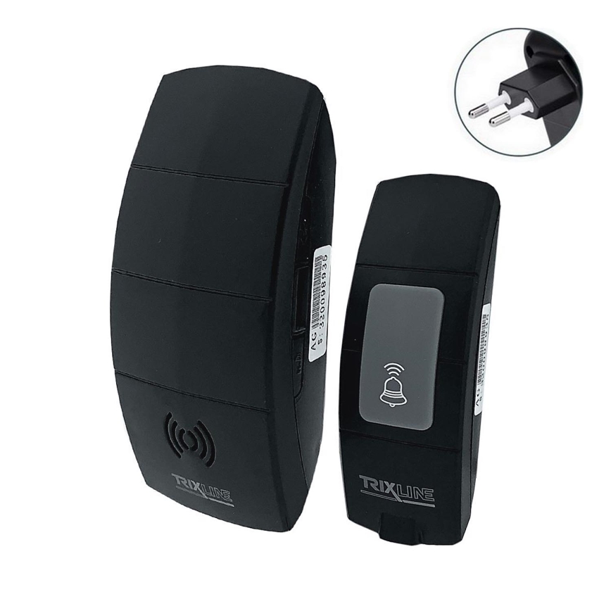 Bezdrôtový zvonček do zásuvky BELL 230V + 1x23A čierna