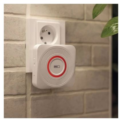 Bezdrôtový zvonček do zásuvky GoSmart 230V + 1xCR2032 biely Wi-Fi