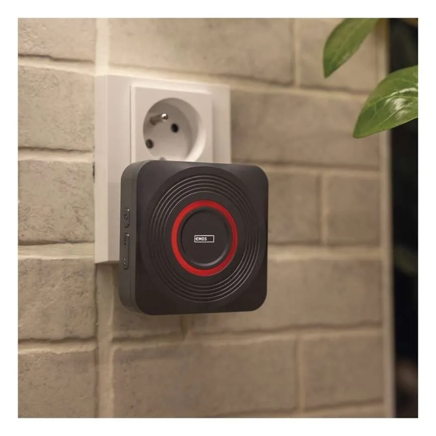 Bezdrôtový zvonček do zásuvky GoSmart 230V + 1xCR2032 sivý Wi-Fi