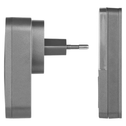 Bezdrôtový zvonček do zásuvky GoSmart 230V + 1xCR2032 sivý Wi-Fi