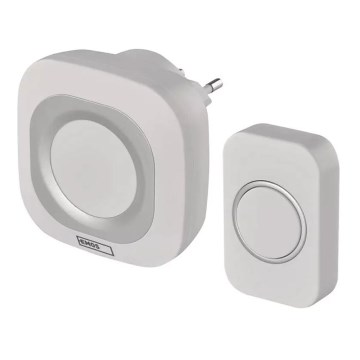 Bezdrôtový zvonek do zásuvky 230V + 1xCR2032 IP44 biela