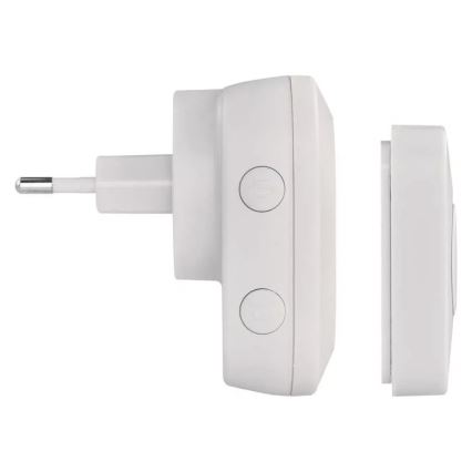 Bezdrôtový zvonek do zásuvky 230V + 1xCR2032 IP44 biela