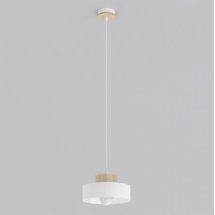 Biely luster na lanku KIVI 1xE27/15W/230V