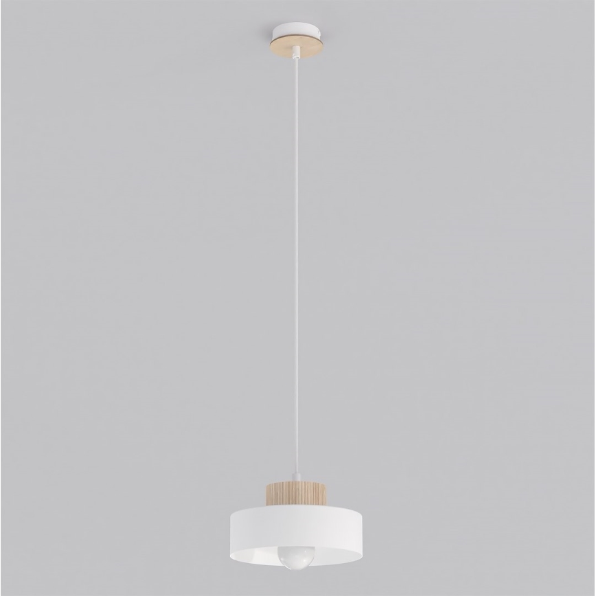 Biely luster na lanku KIVI 1xE27/15W/230V