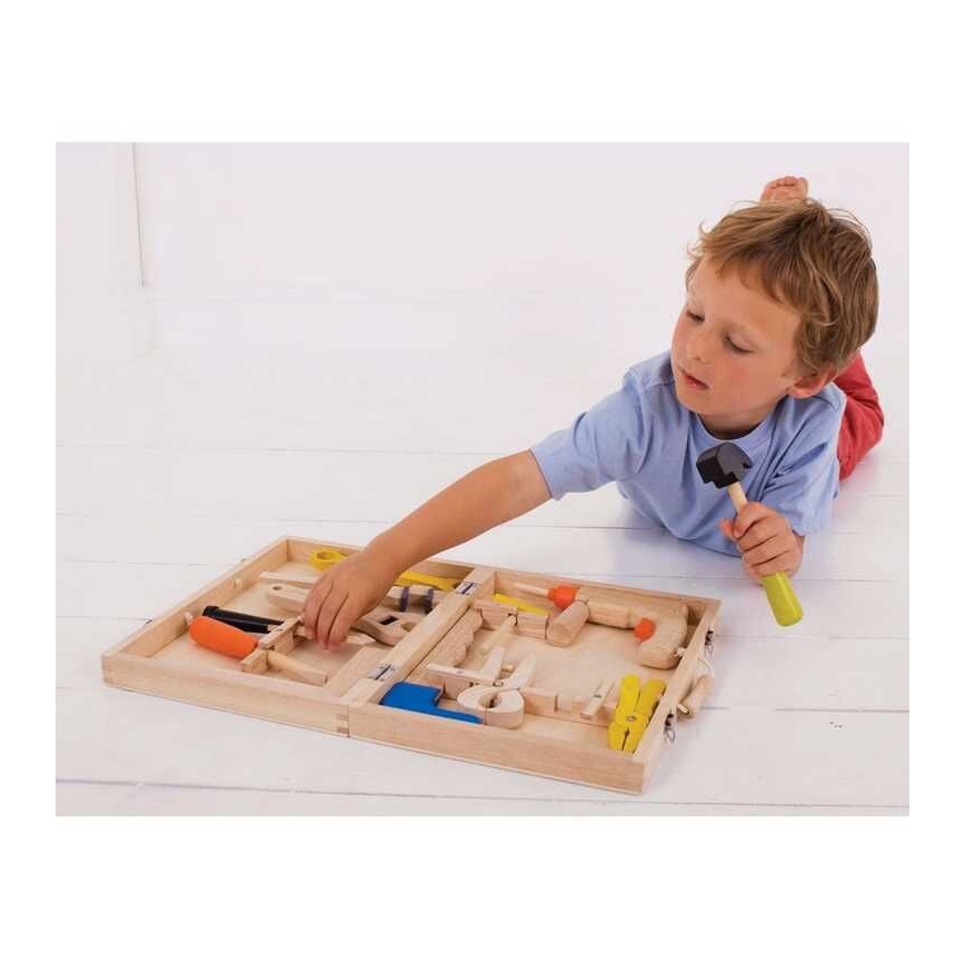 Bigjigs Toys - Drevený kufrík s náradím