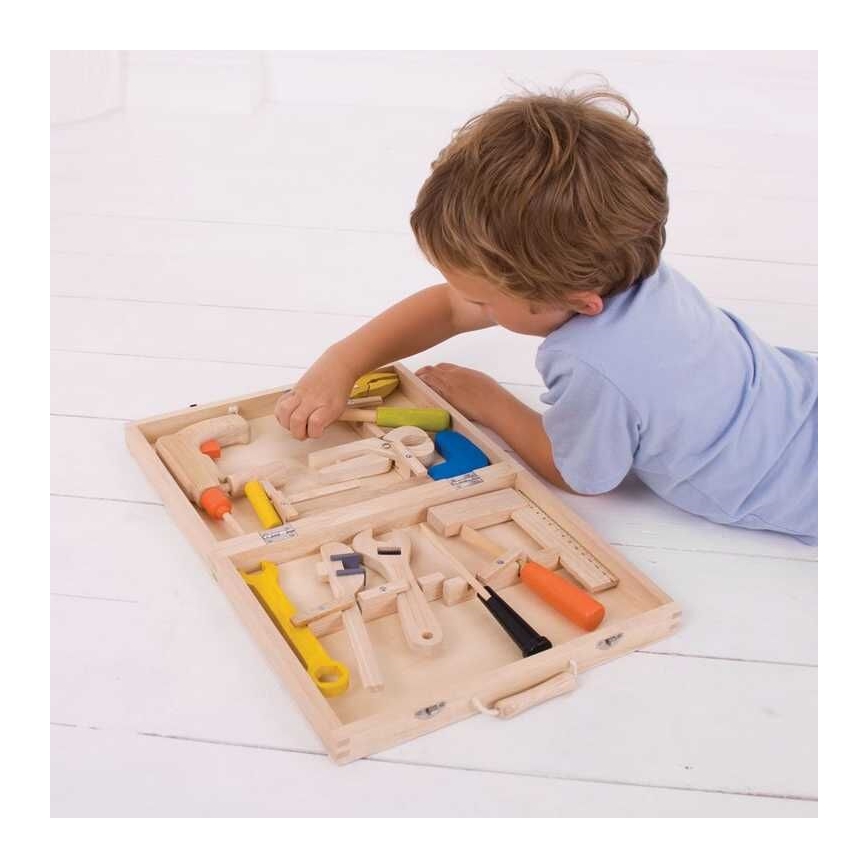 Bigjigs Toys - Drevený kufrík s náradím