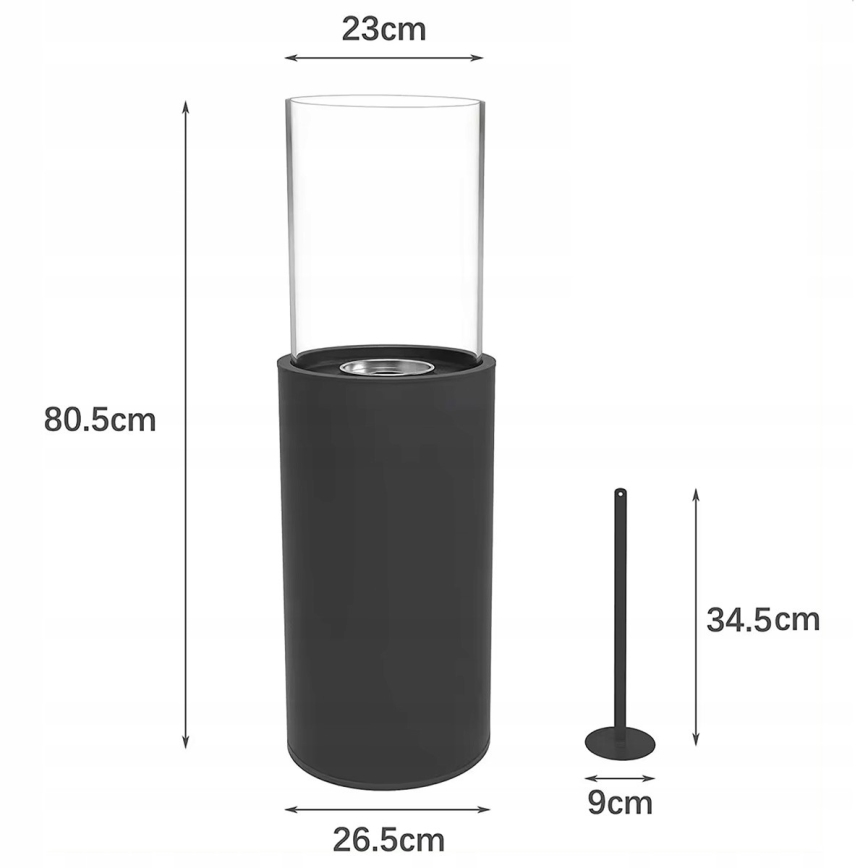 BIO krb ROMA 26,5x80,5 cm 2kW čierna + ochranný kryt
