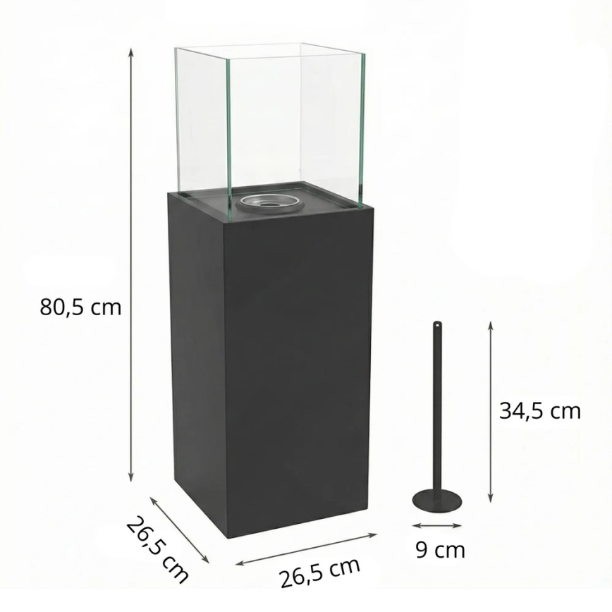 Biokrb ALICANTE 26,5x80,5 cm 2kW čierny