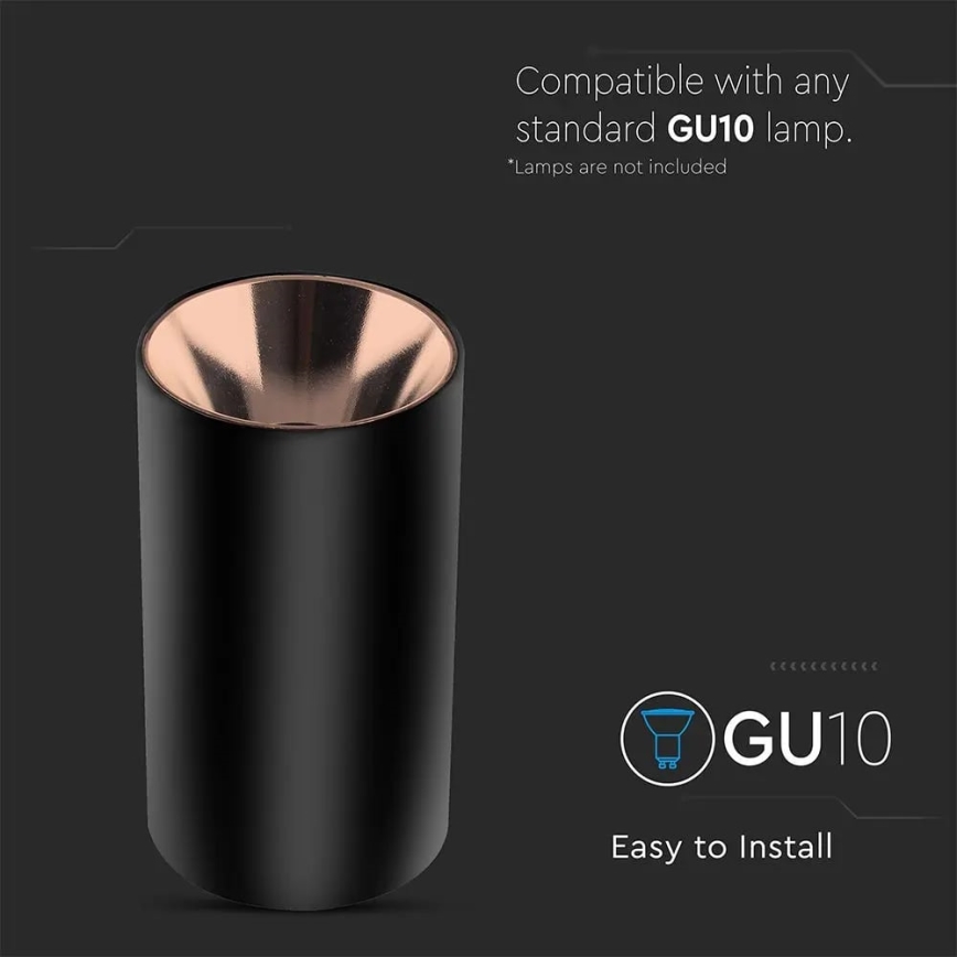 Bodové svietidlo 1xGU10/35W/230V čierna/rose gold