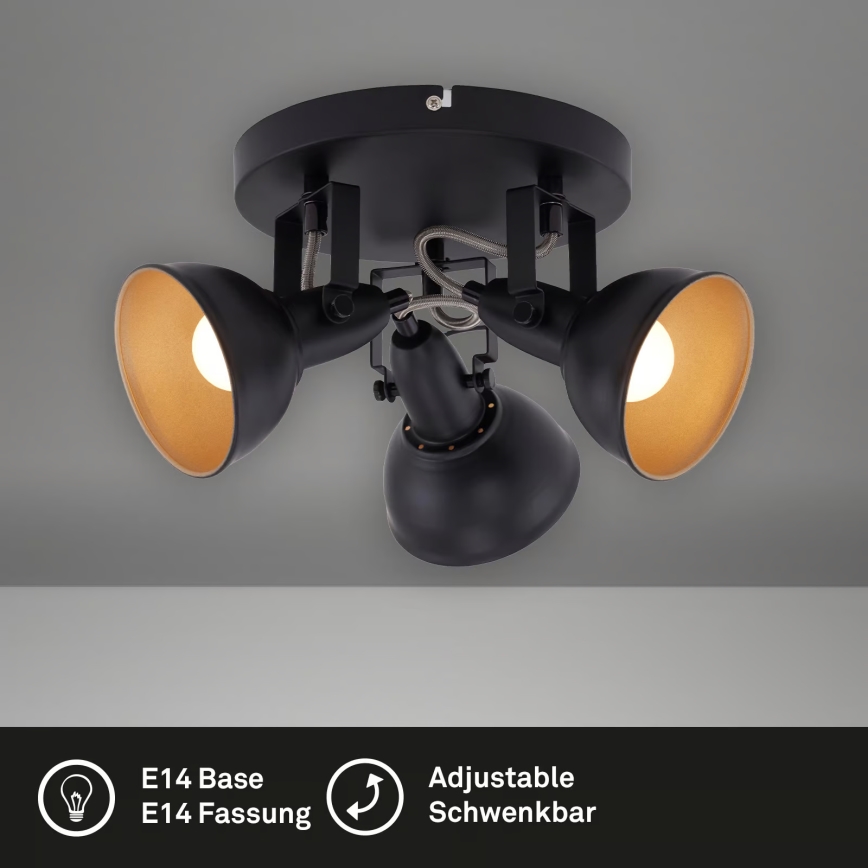 Bodové svietidlo 3xE14/40W/230V čierne