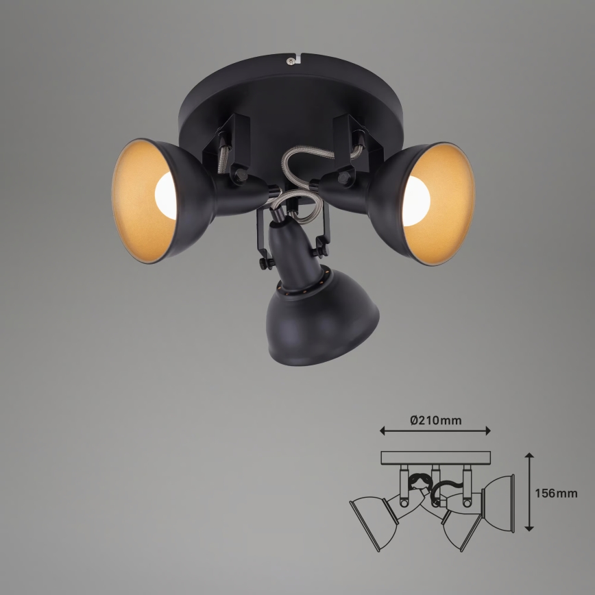 Bodové svietidlo 3xE14/40W/230V čierne