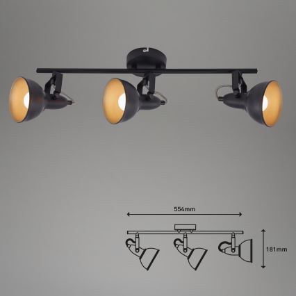 Bodové svietidlo 3xE14/40W/230V čierne