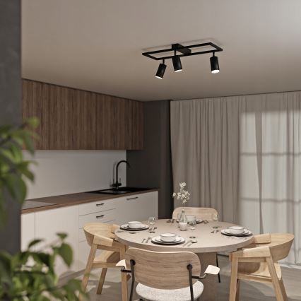 Bodové svietidlo 3xGU10/30W/230V čierne