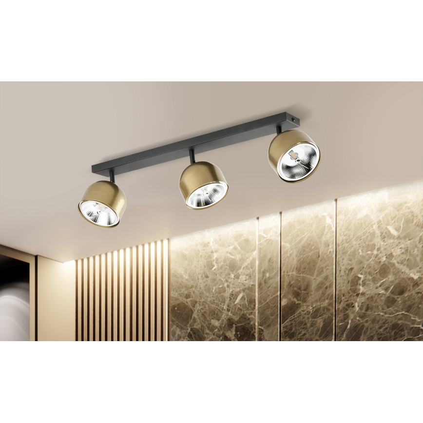 Bodové svietidlo ALTEA 3xAR111 GU10/50W/230V zlatá/čierna