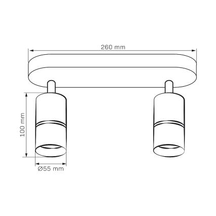 Bodové svietidlo BAMBOO 2xGU10/10W/230V čierna