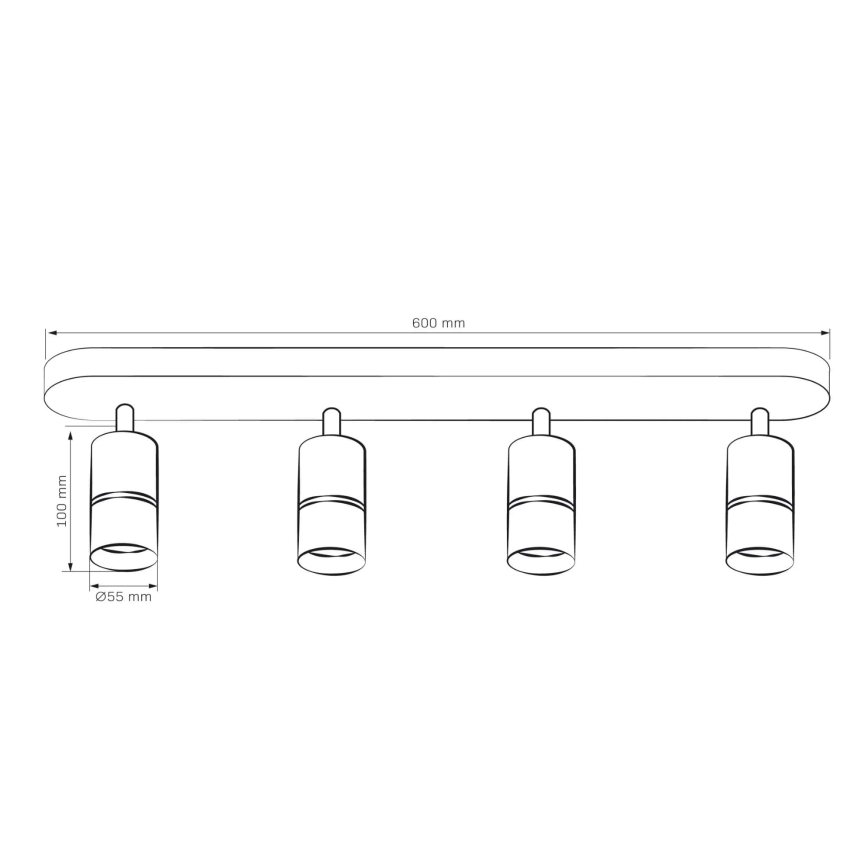 Bodové svietidlo BAMBOO 4xGU10/10W/230V čierna