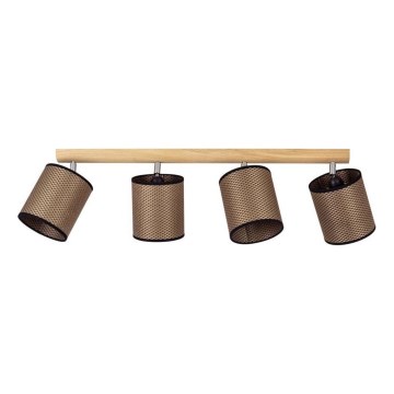 Bodové svietidlo BENITA 4xE27/25W/230V hnedé/dub