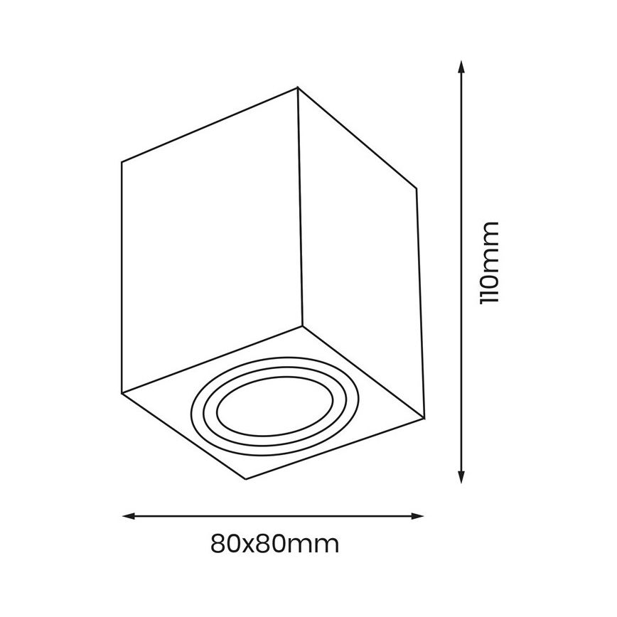 Bodové svietidlo BIMA 1xGU10/25W/230V hranatý čierna