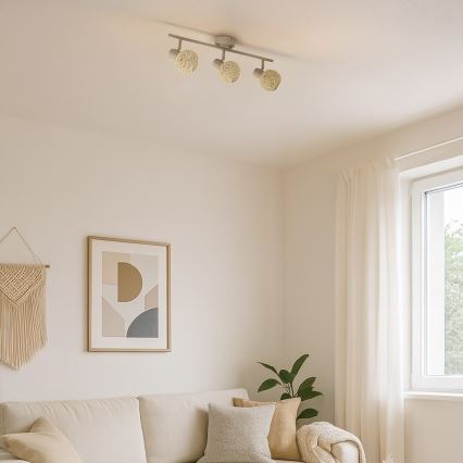 Bodové svietidlo DEX 3xE14/10W/230V béžové/krémové