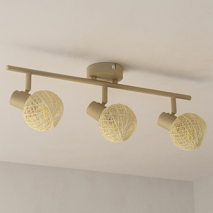 Bodové svietidlo DEX 3xE14/10W/230V béžové/krémové