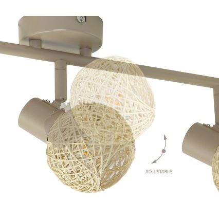 Bodové svietidlo DEX 3xE14/10W/230V béžové/krémové