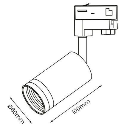 Bodové svietidlo do 3-fázového lištového systému PIPE 1xGU10/25W/230V biela