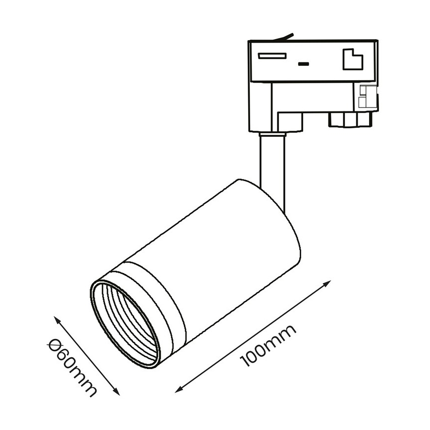 Bodové svietidlo do 3-fázového lištového systému PIPE 1xGU10/25W/230V biela