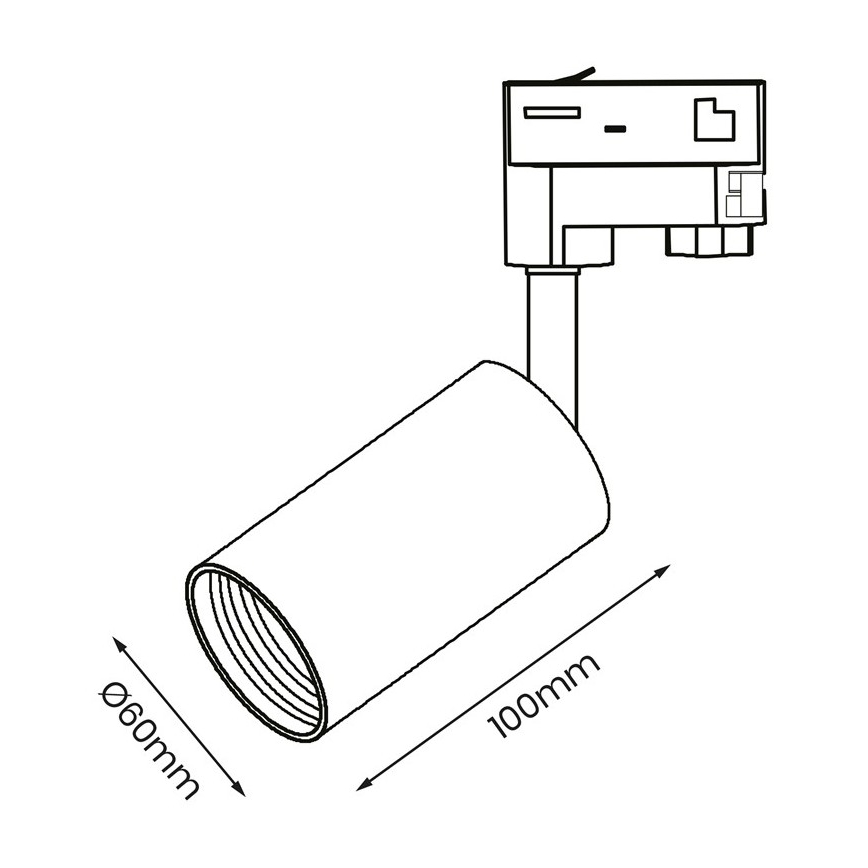 Bodové svietidlo do 3-fázového lištového systému PIPE 1xGU10/25W/230V biela