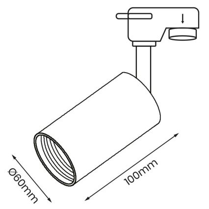 Bodové svietidlo do lištového systému PIPE 1xGU10/25W/230V biela