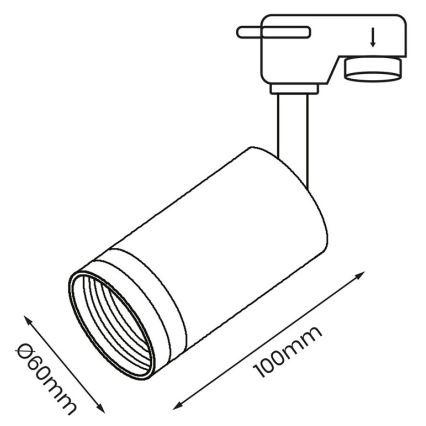 Bodové svietidlo do lištového systému PIPE 1xGU10/25W/230V čierna