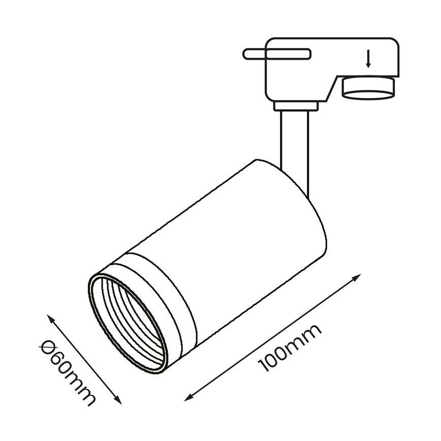Bodové svietidlo do lištového systému PIPE 1xGU10/25W/230V čierna