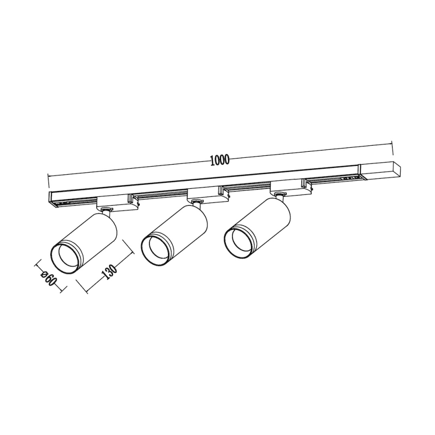 Bodové svietidlo do lištového systému PIPE 3xGU10/10W/230V biela