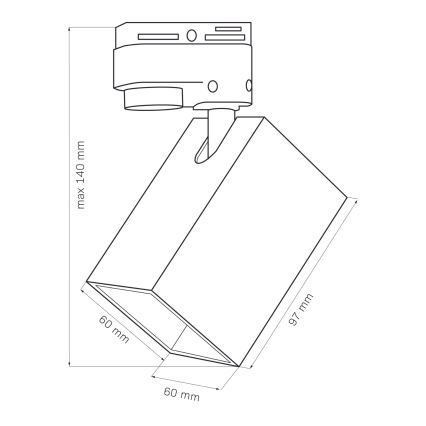 Bodové svietidlo do lištového systému SQUARE 1xGU10/10W/230V čierna