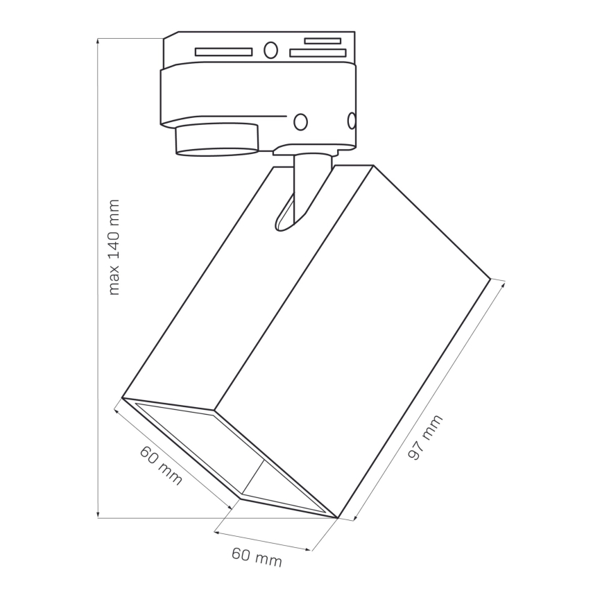 Bodové svietidlo do lištového systému SQUARE 1xGU10/10W/230V čierna