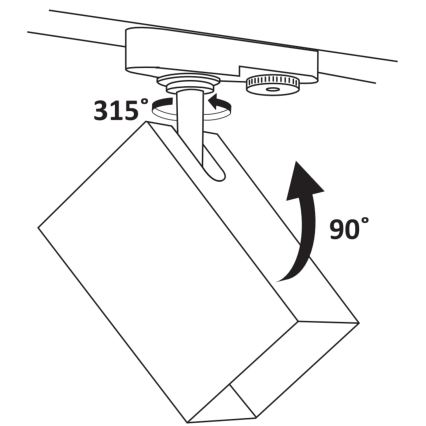 Bodové svietidlo do lištového systému SQUARE 3xGU10/10W/230V + 1 m lištový systém čierna